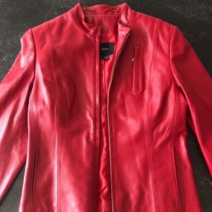 Identify Red Leather Moto Jacket
